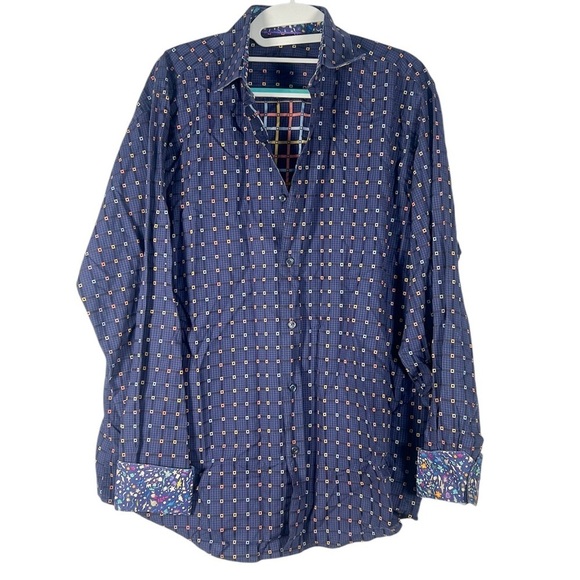 Bugatchi Oumo Printed Button Down Men’s Dress Shirt Large - Picture 1 of 9
